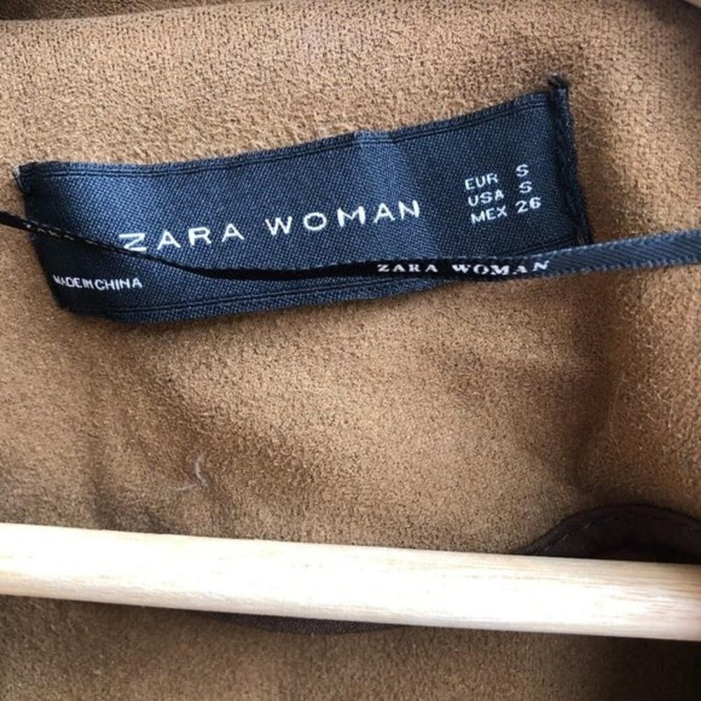 Zara Brown Suede Jacket Size S - Picture 9 of 10